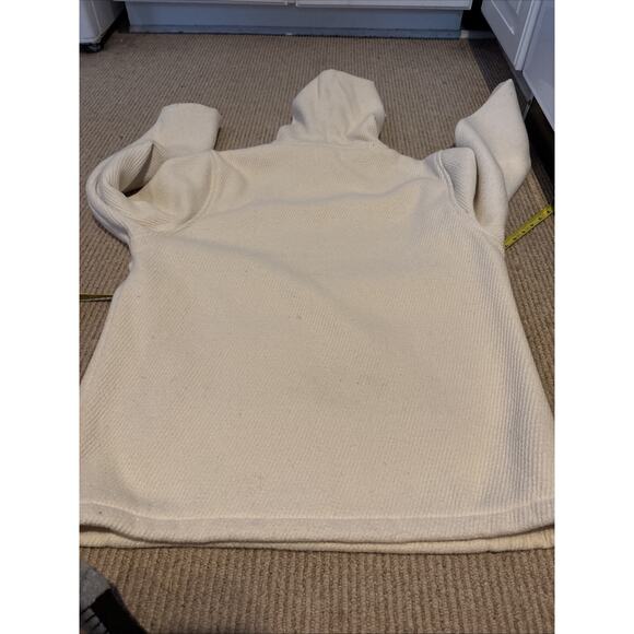 Huckberry Taylor Stitch Heavyweight Textured Hoodie Hoody Cream Men's Sz 38 Med - Picture 12 of 12